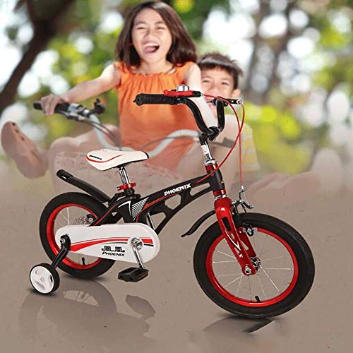 Present Trike Bicicleta para niños con ruedas de entrenamiento para bicicleta de 12 14 pulgadas, aleación de magnesio Rueda neumática Freno delantero Freno de disco trasero Bic infantil, para 2-6 años