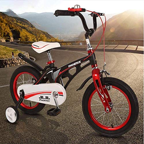Present Trike Bicicleta para niños con ruedas de entrenamiento para bicicleta de 12 14 pulgadas, aleación de magnesio Rueda neumática Freno delantero Freno de disco trasero Bic infantil, para 2-6 años