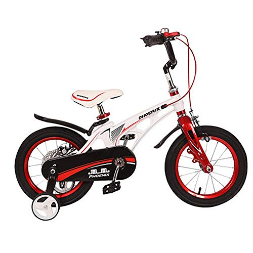 Present Trike Bicicleta para niños con ruedas de entrenamiento para bicicleta de 12 14 pulgadas, aleación de magnesio Rueda neumática Freno delantero Freno de disco trasero Bic infantil, para 2-6 años