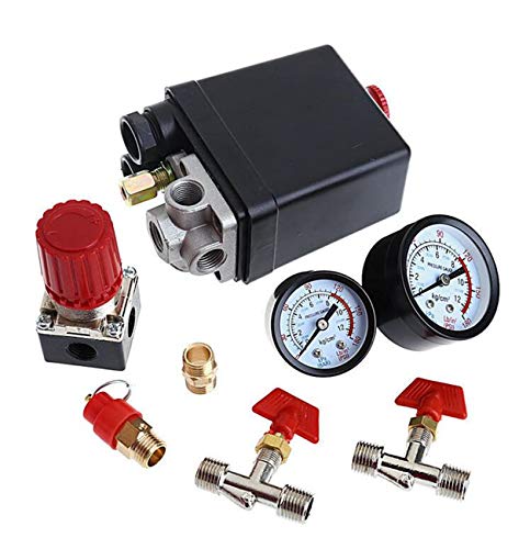 Pressostat - Compresor de aire con válvula de control (90-120 PSI + regulador de presión