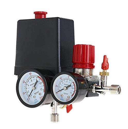 Pressostat - Compresor de aire con válvula de control (90-120 PSI + regulador de presión