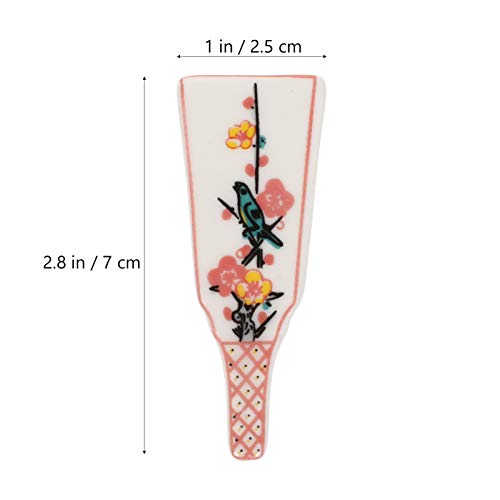 PRETYZOOM 5 Piezas Estilo Japonés Palillos de Cerámica Reposa Bastidores de Flor de Cerezo Palillos Soporte Bastidores Decoración del Hogar (Colores Surtidos)