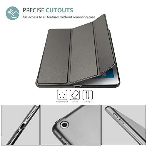 Procase Funda para iPad 6 2018/iPad 5 2017 9.7" Modelos Viejos A1893 A1954 A1822 A1823, Carcasa Delgada Ligera Posterior Translúcido Cubierta Inteligente para iPad 9.7 Pulgadas 2018/2017 -Metálico