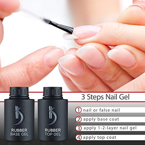 Professional Rubber Base Gel By Kodi | 35ml | Soak Off, Polish Fingernails Coat Gel | For Long Lasting Nails Layer | Easy To Use, Non-Toxic & Scentless | Cure Under LED Or UV Lamp