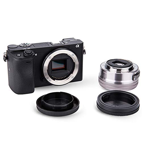 PROfezzion E-Mount Kit de Tapa de Cuerpo y Tapa de Lente Trasera para Sony A6000 A6100 A6300 A6400 A6500 A6600 A5100 A5000 A1 A7C A7 III II A7R IV III II A7S III II A9 NEX-6