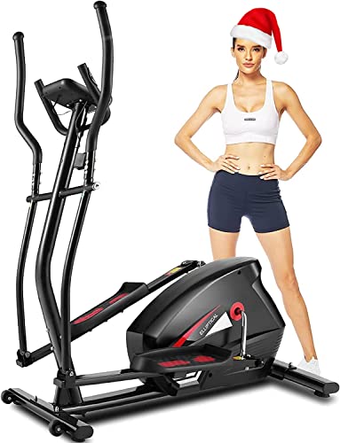 Profun Bicicleta Elíptica de Fitness, Elíptica para Casa, 10 Niveles de Resistencia,Medición de Pulso,Conexión con App,Volante Inercia 7 kg Controlado Magnéticamente, Carga máxima: 180 kg