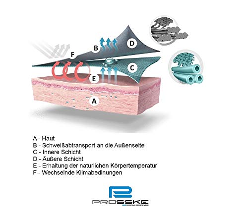 Prosske Ropa interior funcional para mujer sin costuras Thermo Xtreme 2.0, conjunto de ropa interior térmica de esquí transpirable (negro-gris, L/XL)