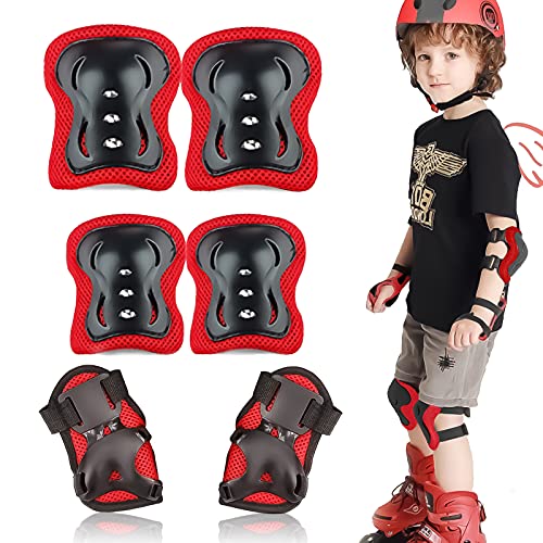 Protecciones Patines Niña, 6 en 1 Conjuntos Protección Deportes Niño, Protecciones Rodillas Bici, Protecciones Niños Conjuntos para Skate Bicicleta Monopatín Patinetas Ciclismo