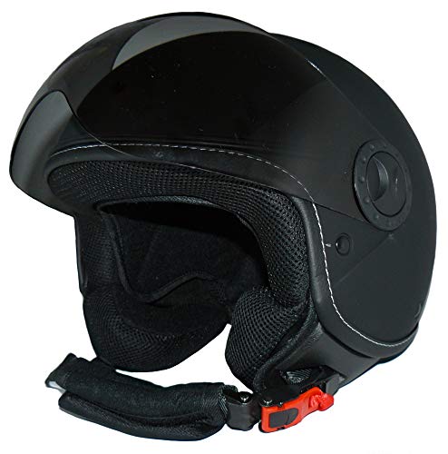 Protectwear Casco de Moto con Visera Integrada, Negro, Talla M