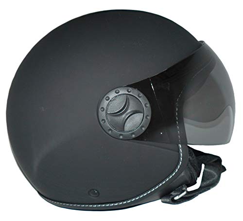 Protectwear Casco de Moto con Visera Integrada, Negro, Talla M