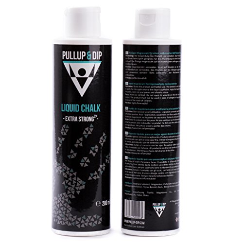 PULLUP & DIP Magnesio Liquido, Tiza Liquida para un Agarre Escalada, Gimnasio, Levantar Pesas, Bouldering, Crossfit, Calistenia, Liquid Chalk Cecado Rápido y Extra Fuerte, 1x200 ml