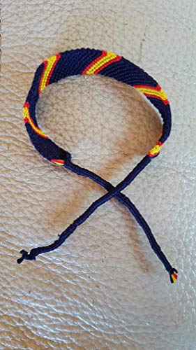 Pulsera de Macramé Bandera de España Franja Azul Marino Modelos a Elegir