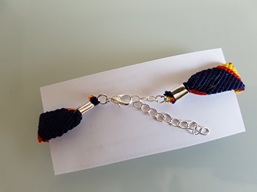 Pulsera de Macramé Bandera de España Franja Azul Marino Modelos a Elegir