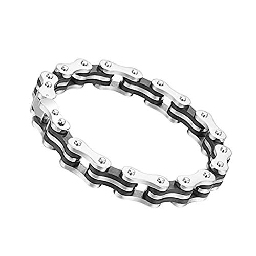 Pulsera - Pulsera de Cadena de Bicicleta Pulsera de Bicicleta Pulsera de Acero Inoxidable para Hombres Pulsera de Hombre Duradera Plata - Plata