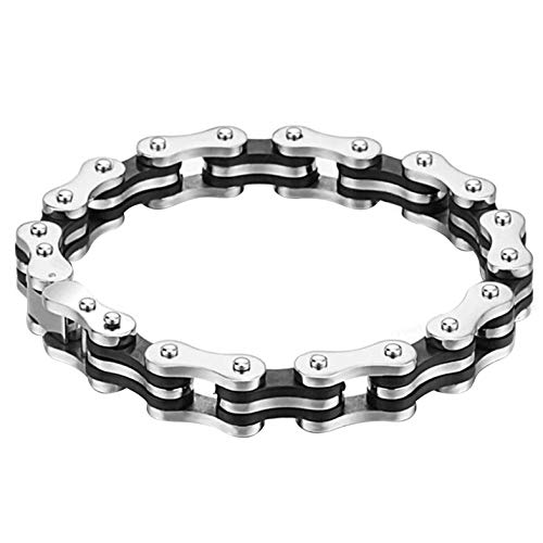 Pulsera - Pulsera de Cadena de Bicicleta Pulsera de Bicicleta Pulsera de Acero Inoxidable para Hombres Pulsera de Hombre Duradera Plata - Plata