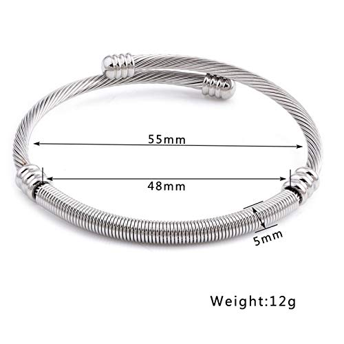 Pulseras de puño de Acero Inoxidable para Mujer Brazalete de Pulsera de señora Streetwear de Moda