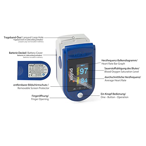 Pulsioxímetro PULOX PO-200 Solo Pulsioxímetro de dedo para medir el pulso y la saturación de oxígeno en el dedo