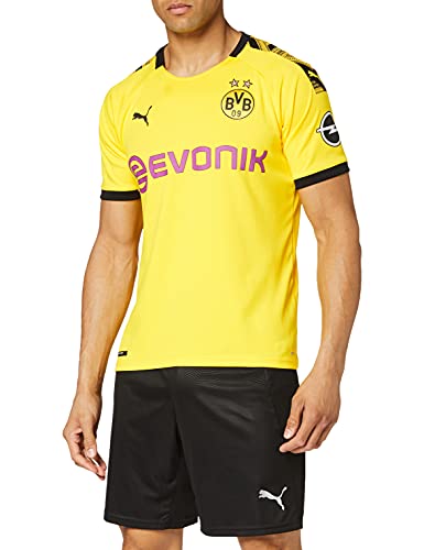 PUMA 1a Equipación 19/20 Borussia Dortmund Replica con Evonik Opel Logo Maillot, Hombre, Cyber Yellow Black, M