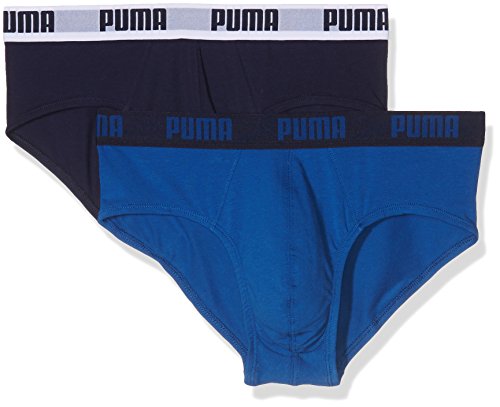 Puma Basic Brief 2P - Calzoncillos para hombre, color azul, talla M