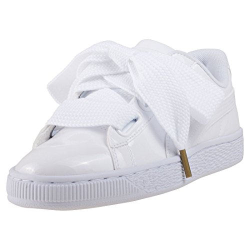 PUMA Basket Heart Patent Wn's, Zapatillas de Deporte, para Mujer, Blanco (Puma White-Puma White), 40 EU