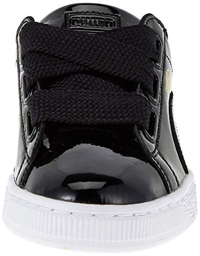 PUMA Basket Heart Patent Wn's, Zapatillas de Deporte, para Mujer, Negro (Puma Black-Puma Black), 37.5 EU