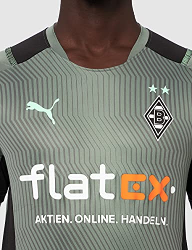 PUMA Borussia Monchengladbach Temporada 2021/22, Equipación de Juego, Camiseta, Hombre, Laurel Wreath Black-Elektro Green, XL