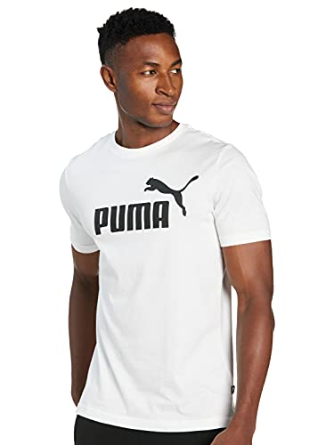 PUMA ESS Logo tee Camiseta, Hombre, White, 4XL