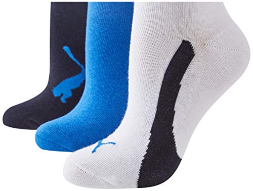 PUMA Kids BWT Quarter 3P Calcetines, Azul Marino/Blanco/Azul Fuerte, 35/38 (Pack de 3) Unisex niño