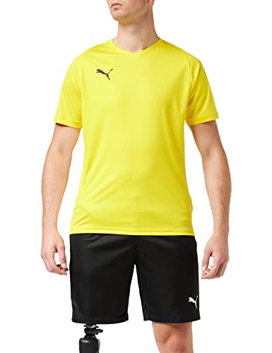 Puma Liga Cr H Camiseta de Manga Corta, Hombre, Amarillo (Cyber Yellow/Puma Black), 48/50 (M)