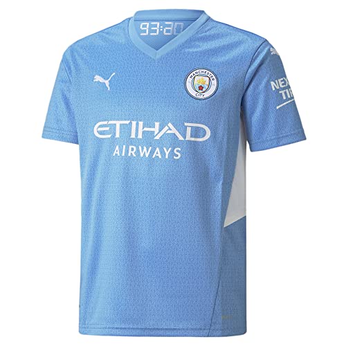 Puma Manchester City Temporada 2021/22, Juego, Camiseta Primera Equipación, Unisex-Child, Team Light Blue White, 164