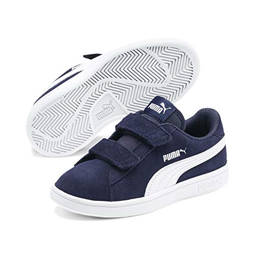 PUMA Smash v2 SD V PS, Zapatillas Unisex niños, Azul (Peacoat White), 28 EU