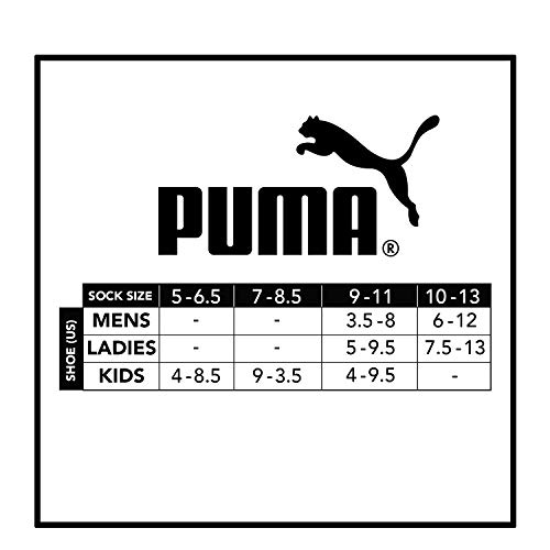 PUMA Socks Men's Low Cut Socks, Black/White, Sock Size:10-13/Shoe Size: 6-12 (Pack of 6)