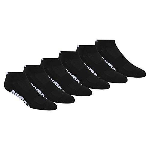 PUMA Socks Men's Low Cut Socks, Black/White, Sock Size:10-13/Shoe Size: 6-12 (Pack of 6)