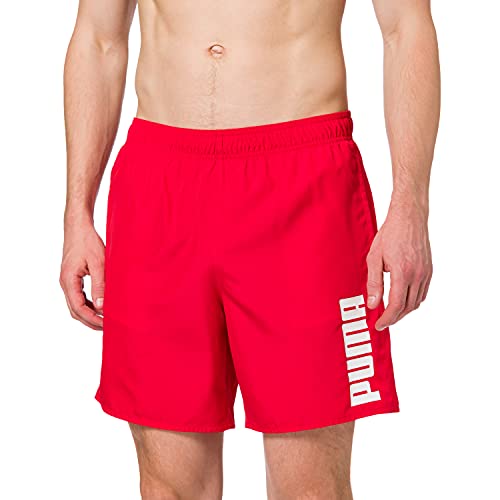 PUMA Swim-Pantalones Cortos para Hombre Bañador, Rojo, M