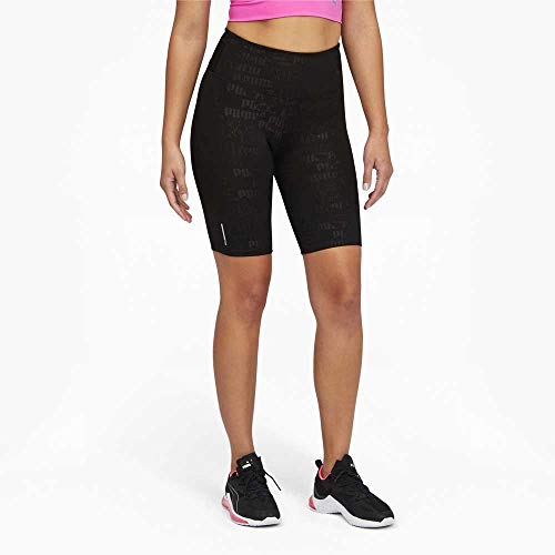 PUMA Train Embossed 9" Bike Short Pantalón Corto, Mujer, Negro, M