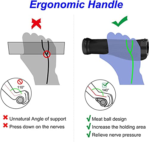 Puños Ergonómicos -Tomicy Puños Bicicleta 2 Lados de Bloqueo, Goma TPR Antideslizante Mango Agarre de Bicicleta, para Bicicletas Montaña, Bicicletas Carrera, Bicicletas Plegables,Bicicletas Urbano