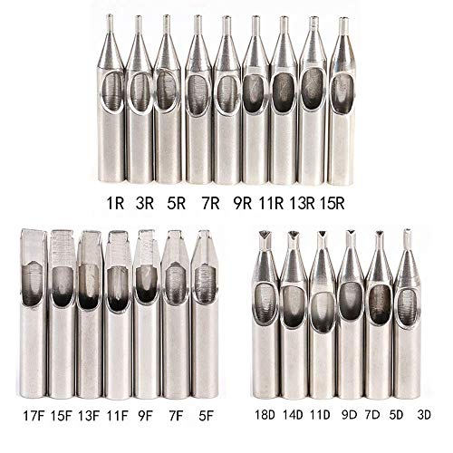 Puntas y puños para tatuajes - Rayyl 22PCS Consejos de tatuaje y Puños de tatuaje 3PCS Punta redonda de diamante plana / punta Magnum RT DT FT Boquillas para tatuaje Tubos para suministros de tatuaje