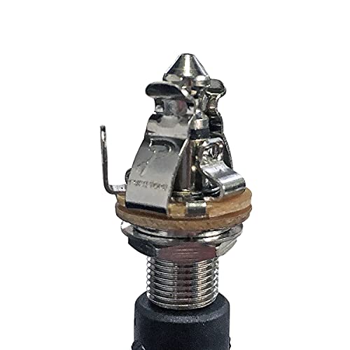 Pure Tone Jack Hembra Cromado Mono con Agarre Total para Amplificador Guitarra Bajo o Pedal de Efectos