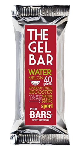PUSH BARS THE GEL BAR (sabor Sandía) (15u x 40g), Complemento alimenticio gelificado en formato barrita con taurina, glutamina, magnesio y vitaminas B1 y B6.