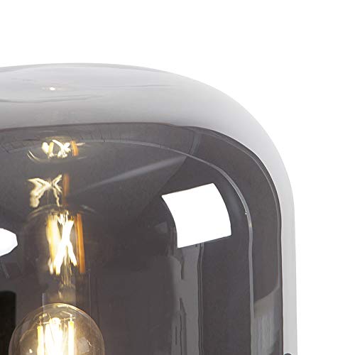 QAZQA Diseño Lámpara de pie negra cristal ahumado bombilla-WiFi-A60 - BLISS Acero/Alargada Adecuado para LED Max. 1 x 7 Watt