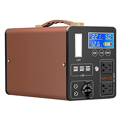 QCLU Central eléctrica portátil 600W / 180000mAh Generador Solar de batería de Litio, 23 0V AC y 6 USB Puertos, para al Aire Libre Camping Viajes Pesca de Emergencia de Emergencia Backup Backup