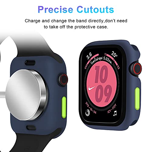 Qianyou [3 Piezas] Funda para Apple Watch 42mm Serie 3/2/1, TPU Cover Bumper Suave Anti-Rasguños Case Ultra Fino Silicona Protección Completa Carcasa con Botones para iWatch 42mm(Azul-Negro-Verde)