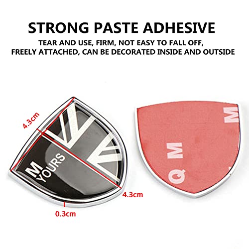 QIDIAN Car 3D Emblema de Metal Insignia Pegatinas Calcomanías Cuerpo Ventana Lateral Moda Decorativa Union Jack para Cooper S One F54 F55 F56 F57 R55 R56 R57 F60 R60 Countryman
