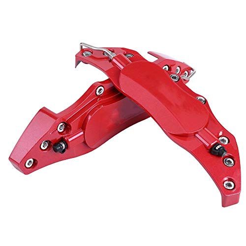 Qiilu Pinza de freno Protector de Pinza de Freno Cubierta de Aleación de Aluminio para cubo de rueda 16in-17in mediano（roja）