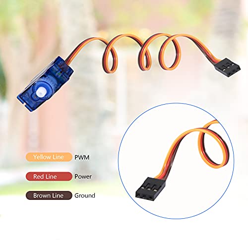 QIMEI-SHOP Servo Motor Micro SG90 9G Kit para RC Robot Helicóptero Avión Coche Barco Arduino Proyectos 180 Grados con Brazos y Tornillos 6 Piezas