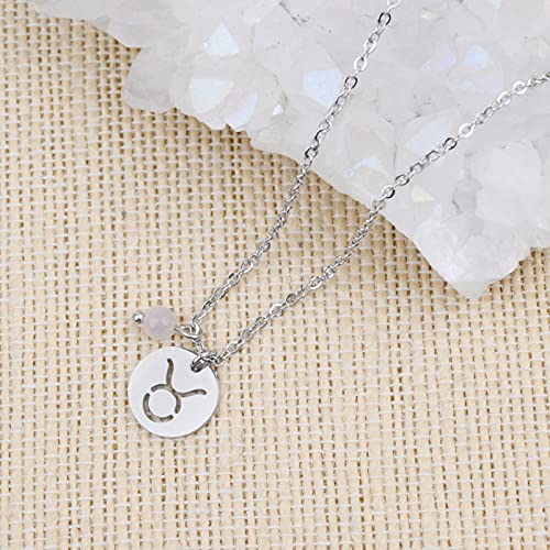 QIN Trendy Star Zodiac Sign 12 Collares con Colgante de constelación para Mujeres Hombres Capricornio Leo Escorpio