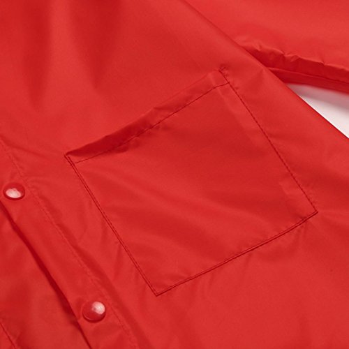 QinMM Chubasquero Poncho Impermeable para Niño Niña Bebé con Capucha Cartoon Dinosaurios Ropa de Nieve y Lluvia (Rojo, 2-3 Años)