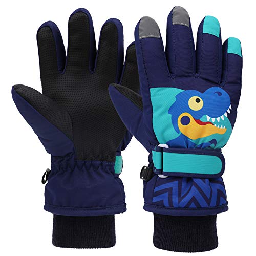 QKURT Niño Guantes de Esquí, Guantes de EsquíInvierno Manoplas para Clima frío para niñas y niños para niños de 2 a 13 años Trineo Snowboard Patinaje Ciclismo Correr y Actividades al Aire Libre