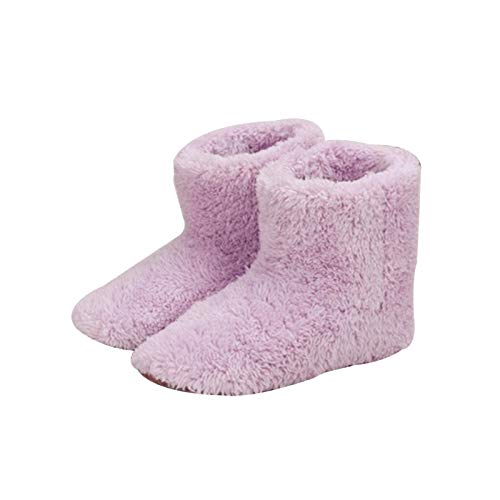 QOTSTEOS Zapatos de calefacción USB, unisex con calefacción eléctrica, botas de felpa calentadas, zapatillas calefactables, calentador de pies lavables para oficina en casa (rosa)