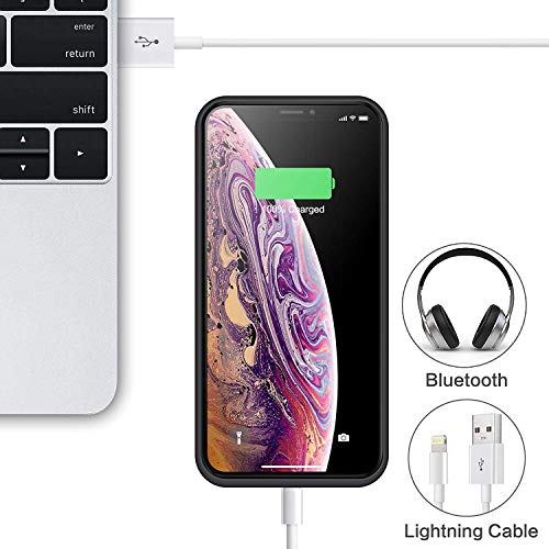 QTshine Funda Batería para iPhone XS MAX, [7800mAh] Funda Cargador Portatil Ultra Capacidad Carcasa Batería Recargable Batería Externa para iPhone XS MAX [6.5 Pulgadas]